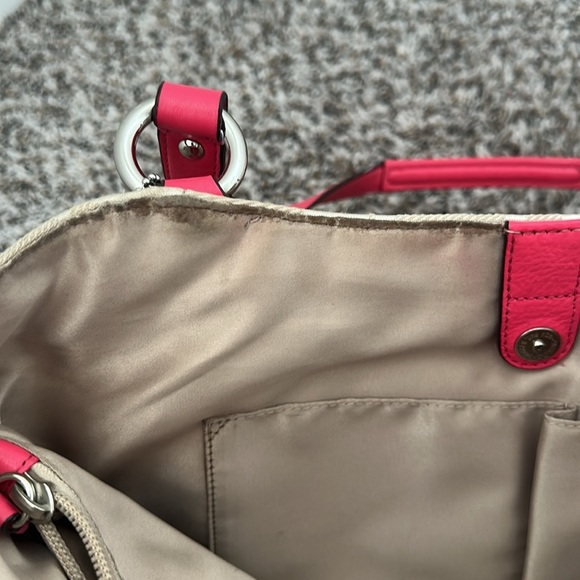 Vintage Coach Campbell Abby COACH Khaki & Pink Signature Hobo Shoulder Bag - Picture 11 of 15